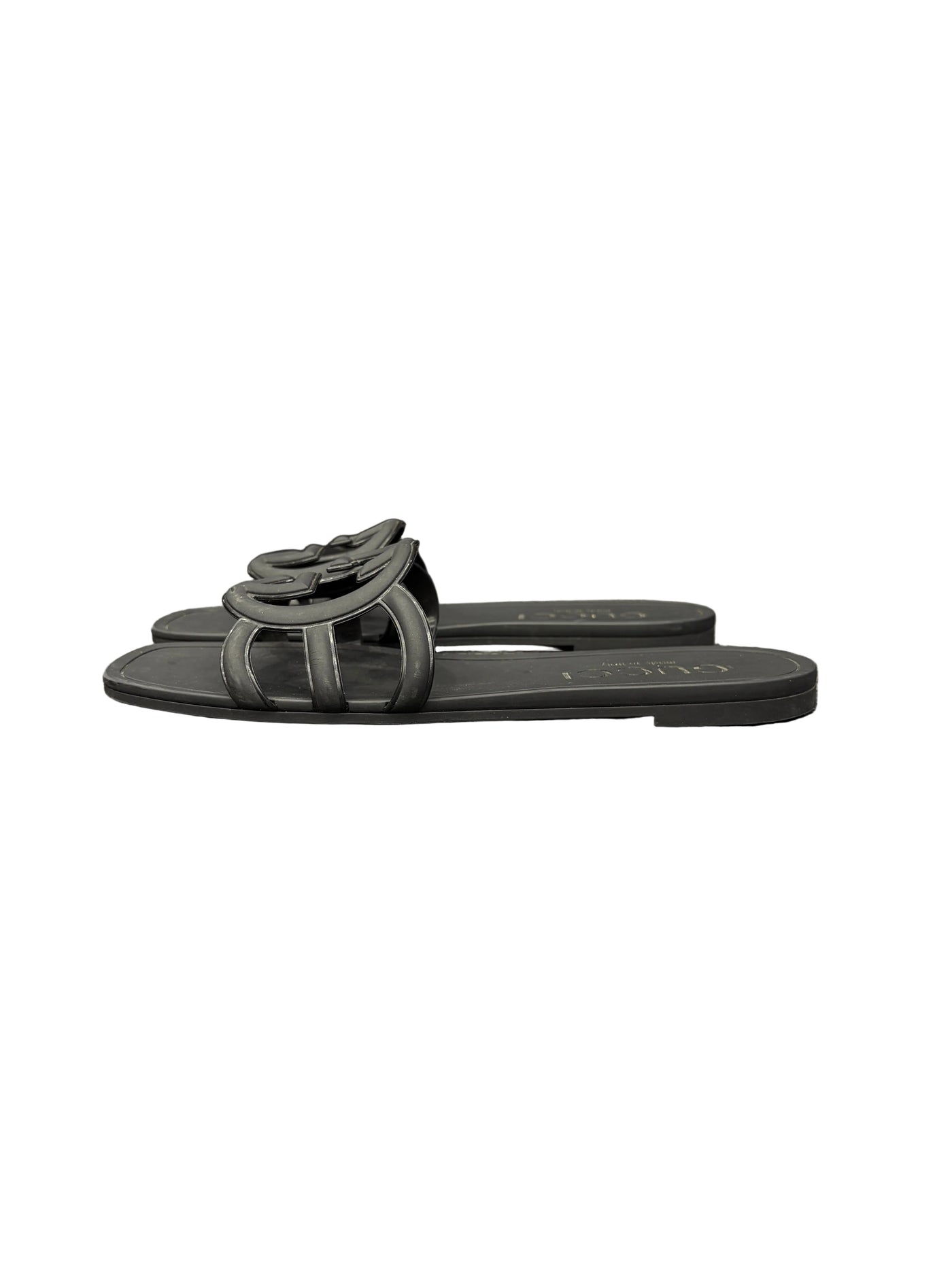 WMNS Gucci Interlocking G Rubber Sandals Black