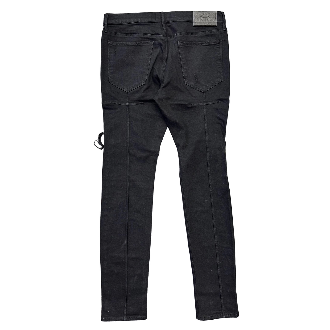 RTA Knee Slit Distressed Denim Jeans Black