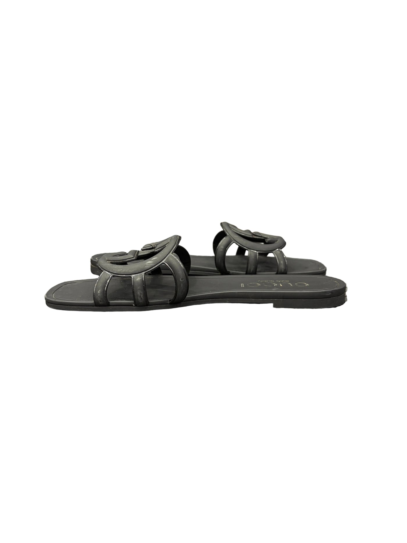 WMNS Gucci Interlocking G Rubber Sandals Black
