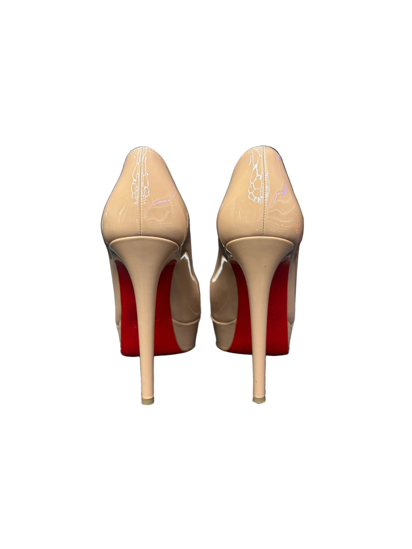Christian Louboutin Bianca 140 Patent Leather Pumps Nude