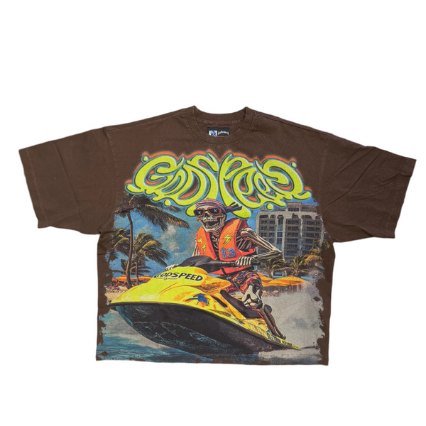 Godspeed Jetski T-Shirt Brown