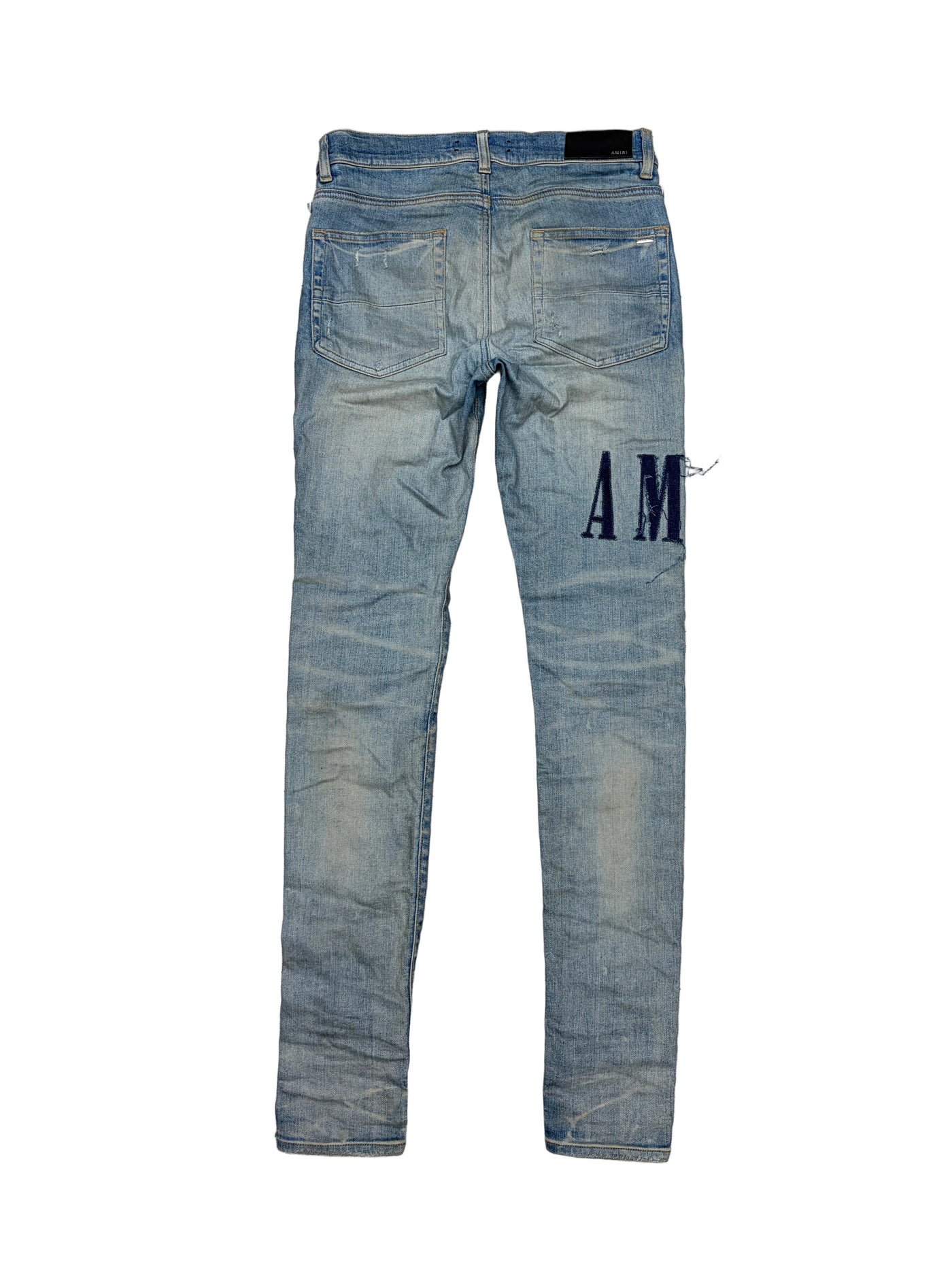Amiri Denim Applique Logo Skinny Jeans Clay Indigo