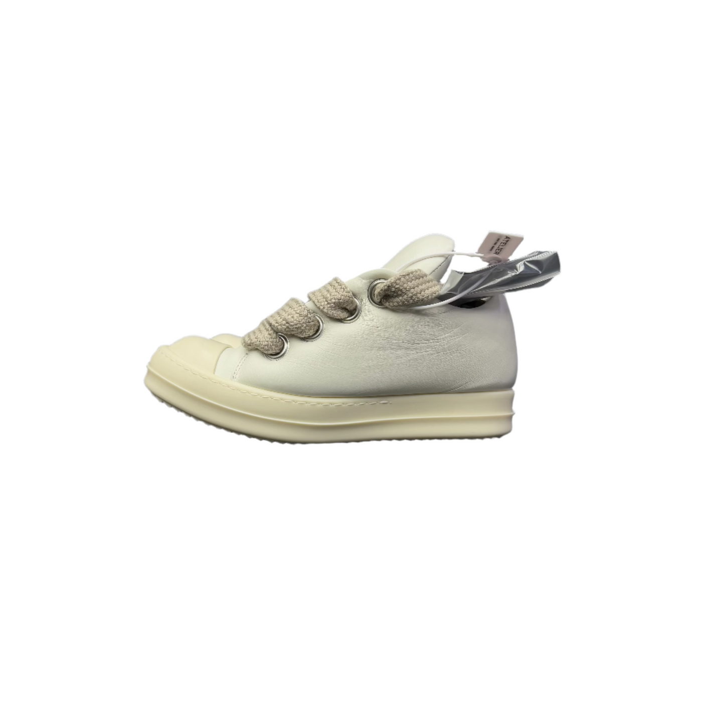 Rick Owens Hollywood Runway Jumbo Lace Puffer Low Sneakers Milk