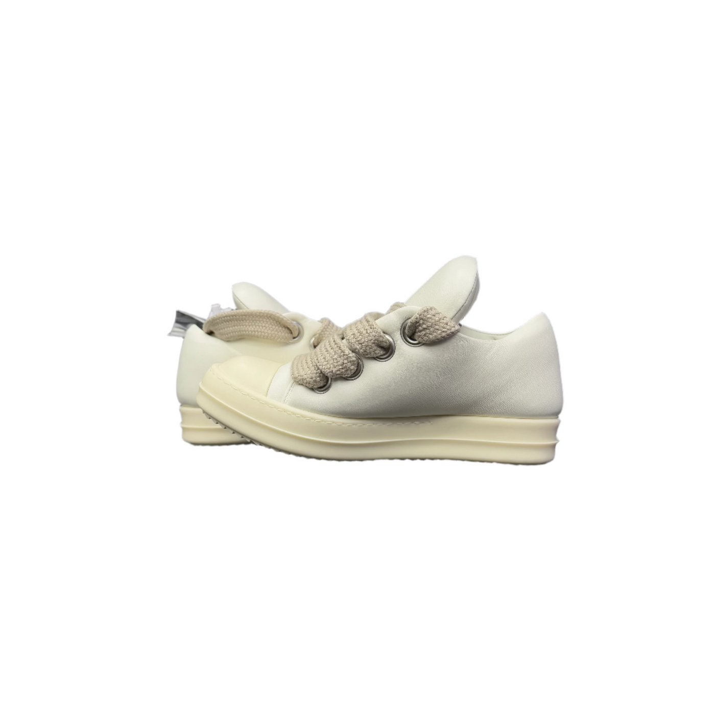 Rick Owens Hollywood Runway Jumbo Lace Puffer Low Sneakers Milk