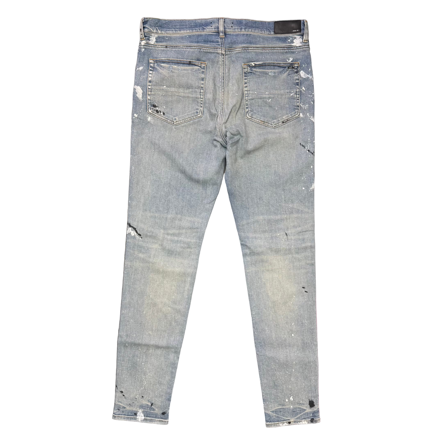 Amiri Paint Splattered Distressed Jeans Clay Indigo