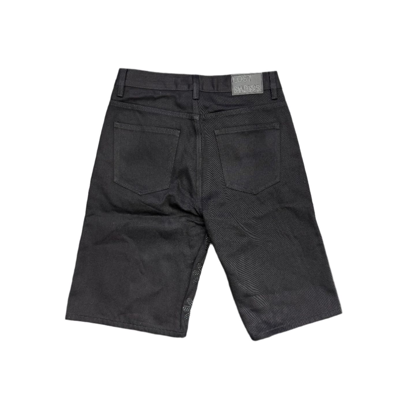 Lost SHDWS Studded Denim Shorts Black