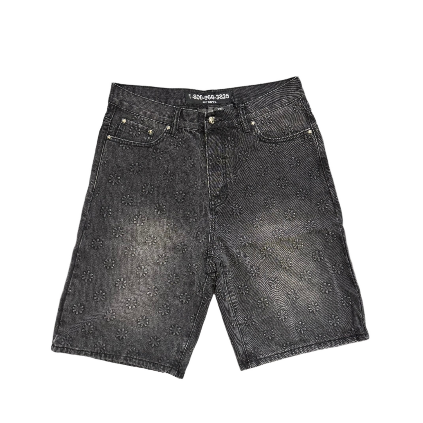 Lost SHDWS Embossed Shorts Washed Black