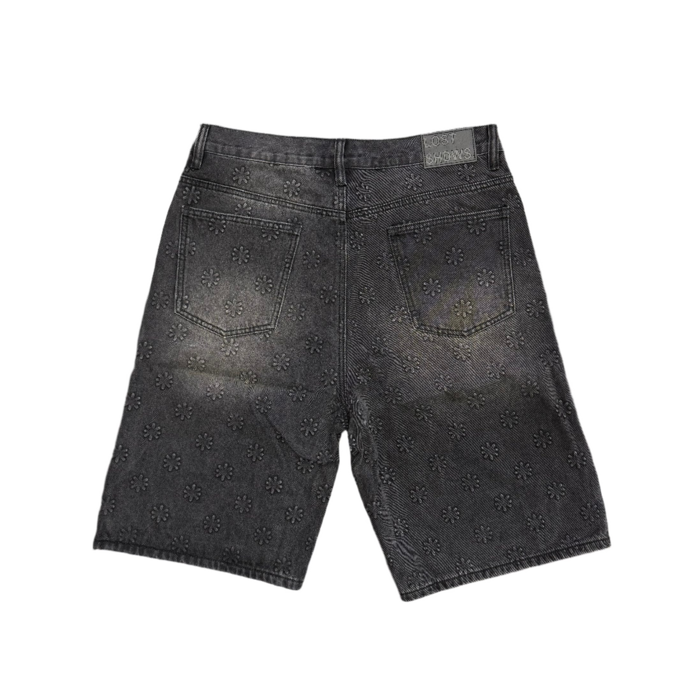 Lost SHDWS Embossed Shorts Washed Black