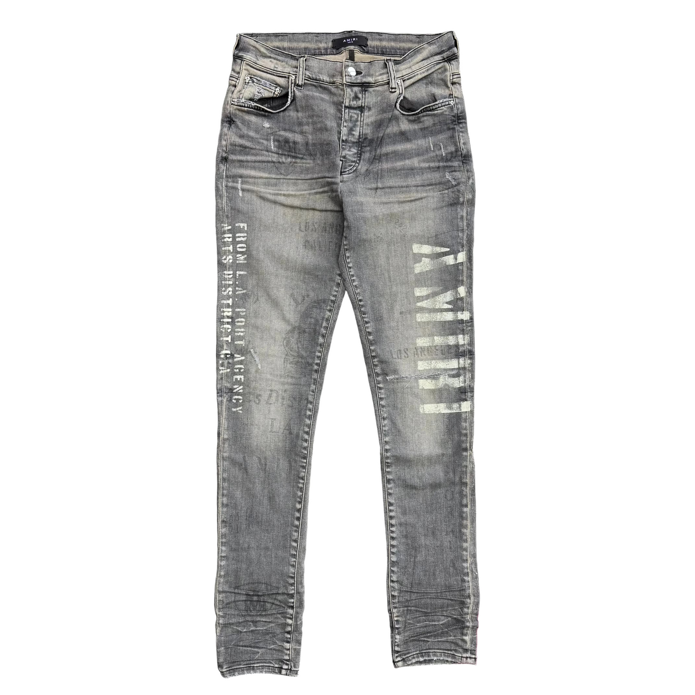 Amiri Military Stencil Jeans Grey