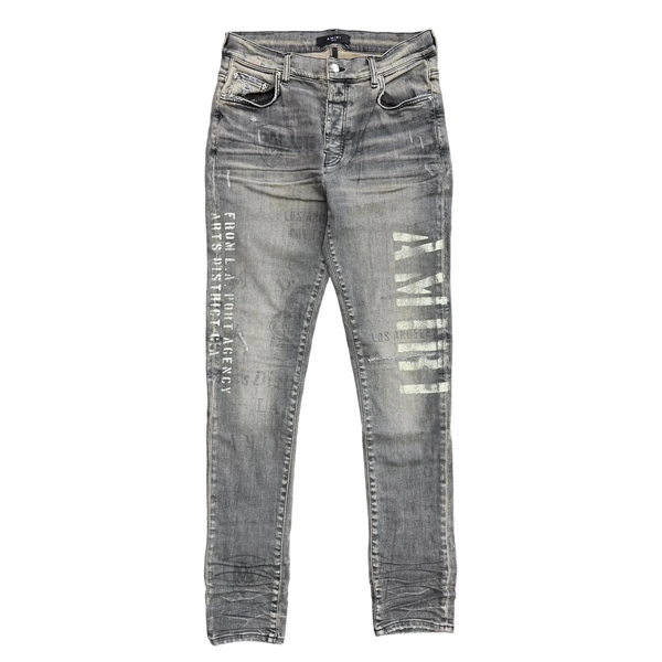 Amiri Military Stencil Jeans Grey