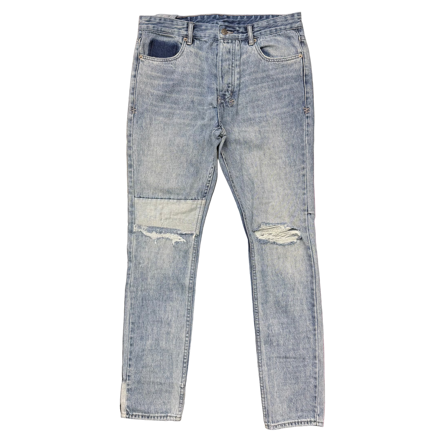 Ksubi Chitch Retrogade Trashed Denim Jeans Blue