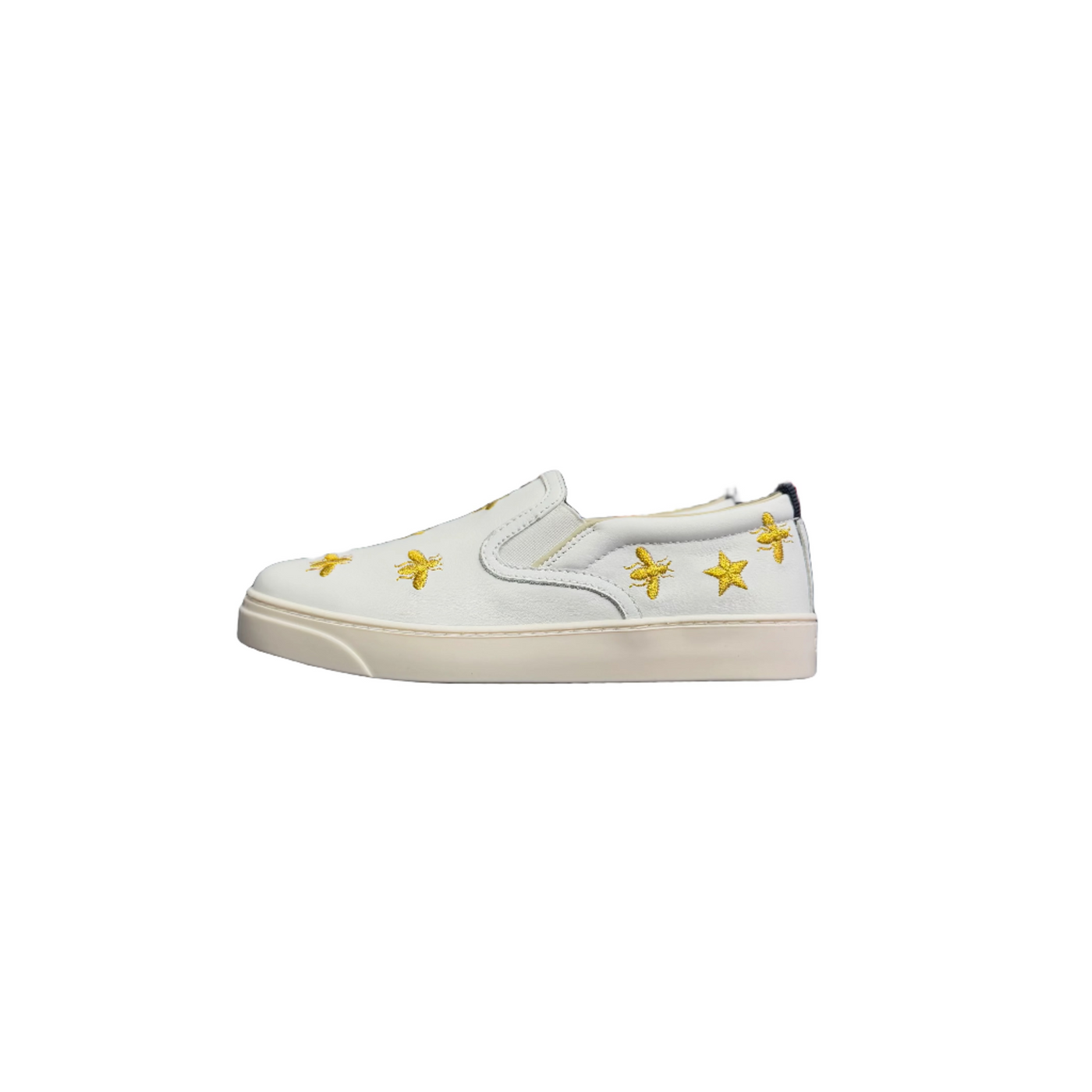 Kids Gucci Bees Slip On White