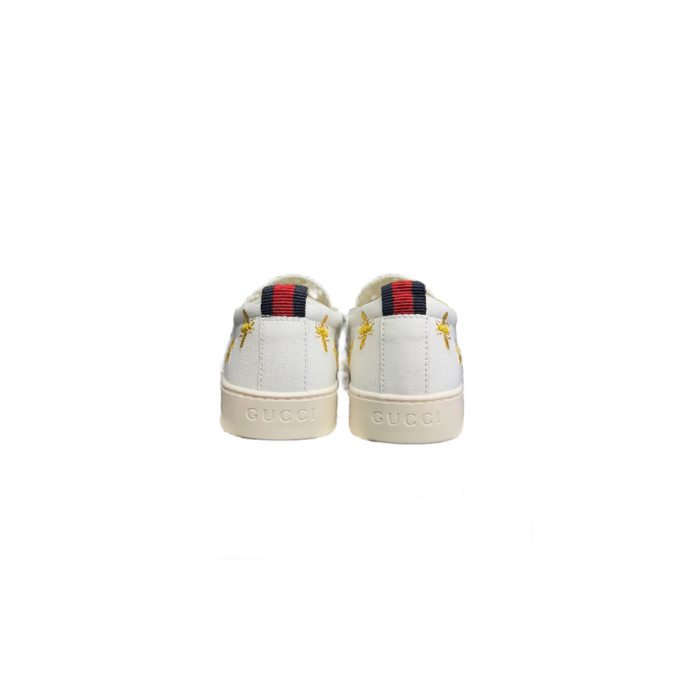 Kids Gucci Bees Slip On White