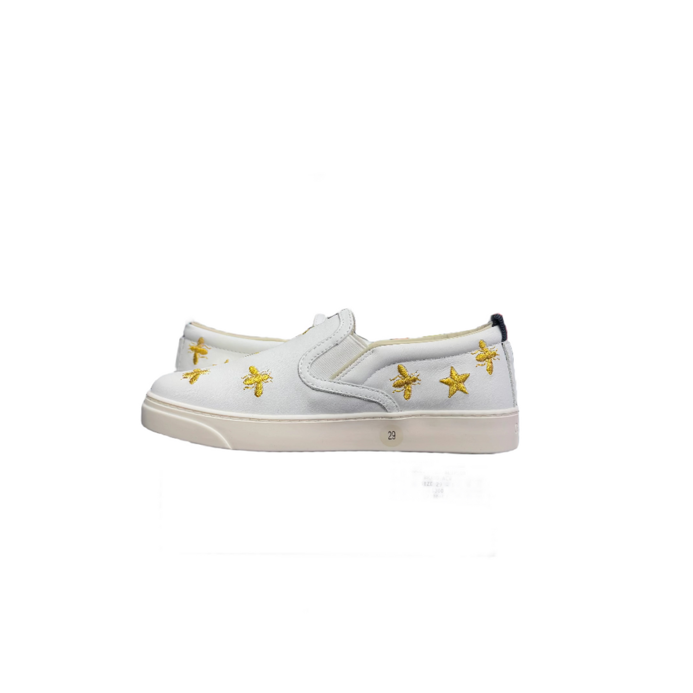 Kids Gucci Bees Slip On White