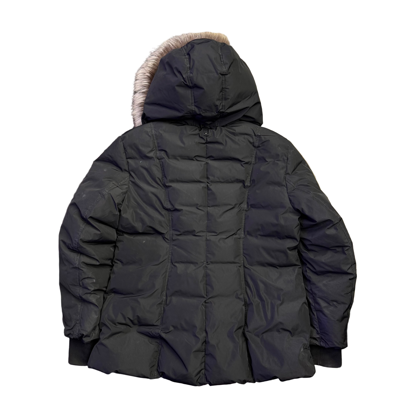 WMNS Mackage Adali Silver Fox Fur Jacket Black