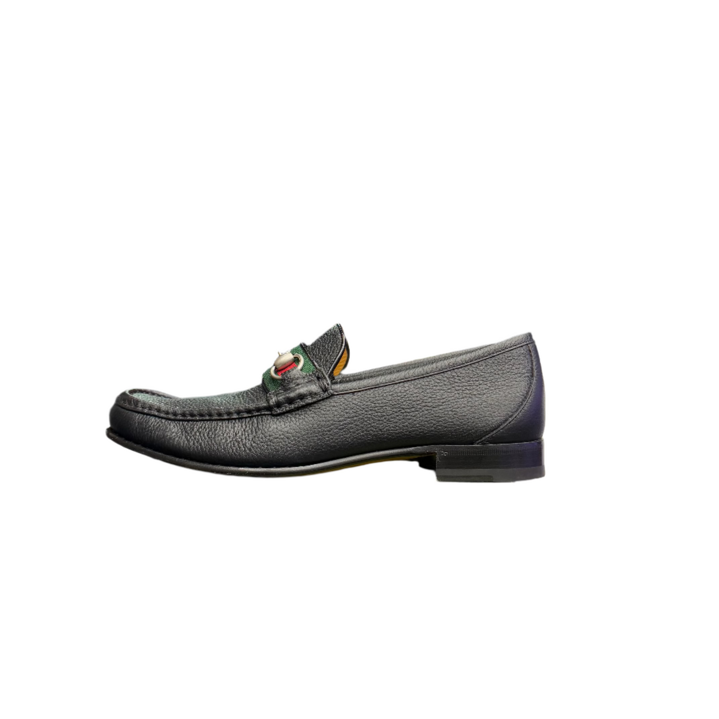 Gucci Leather Web Horsebit Loafers Black
