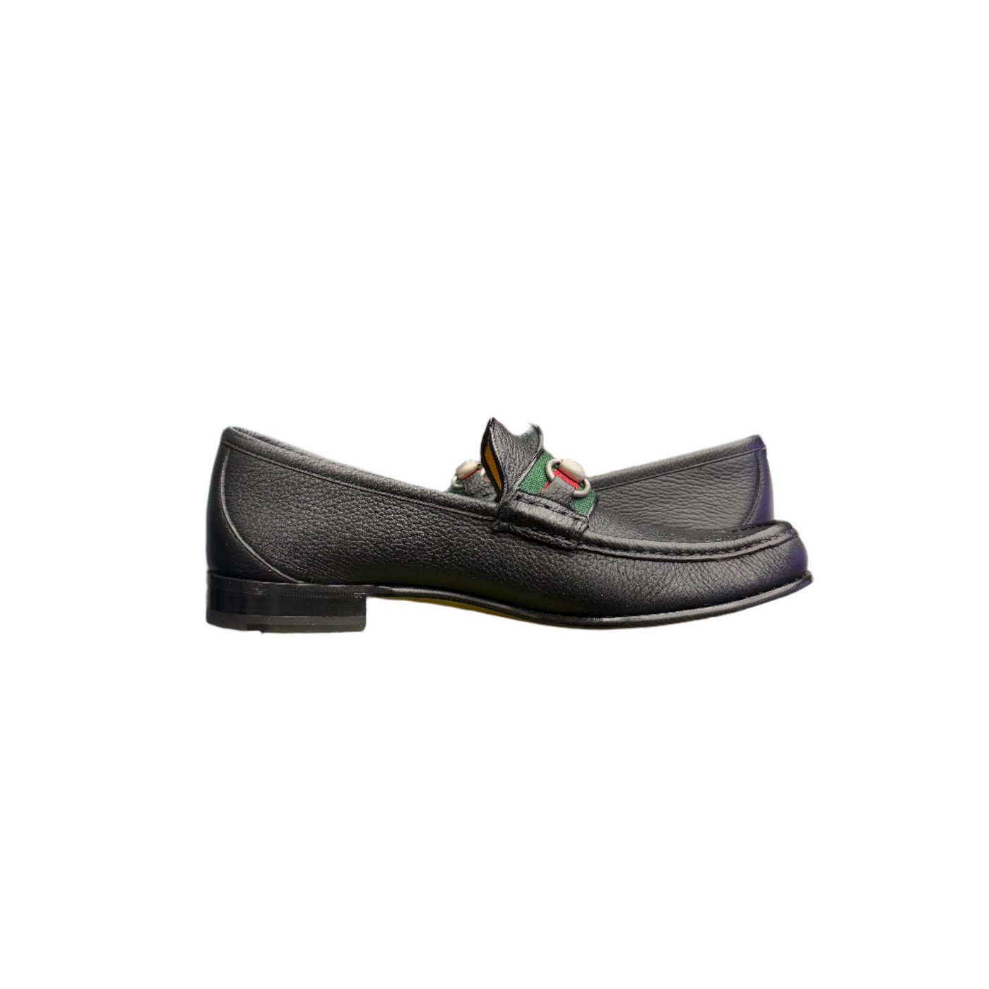 Gucci Leather Web Horsebit Loafers Black