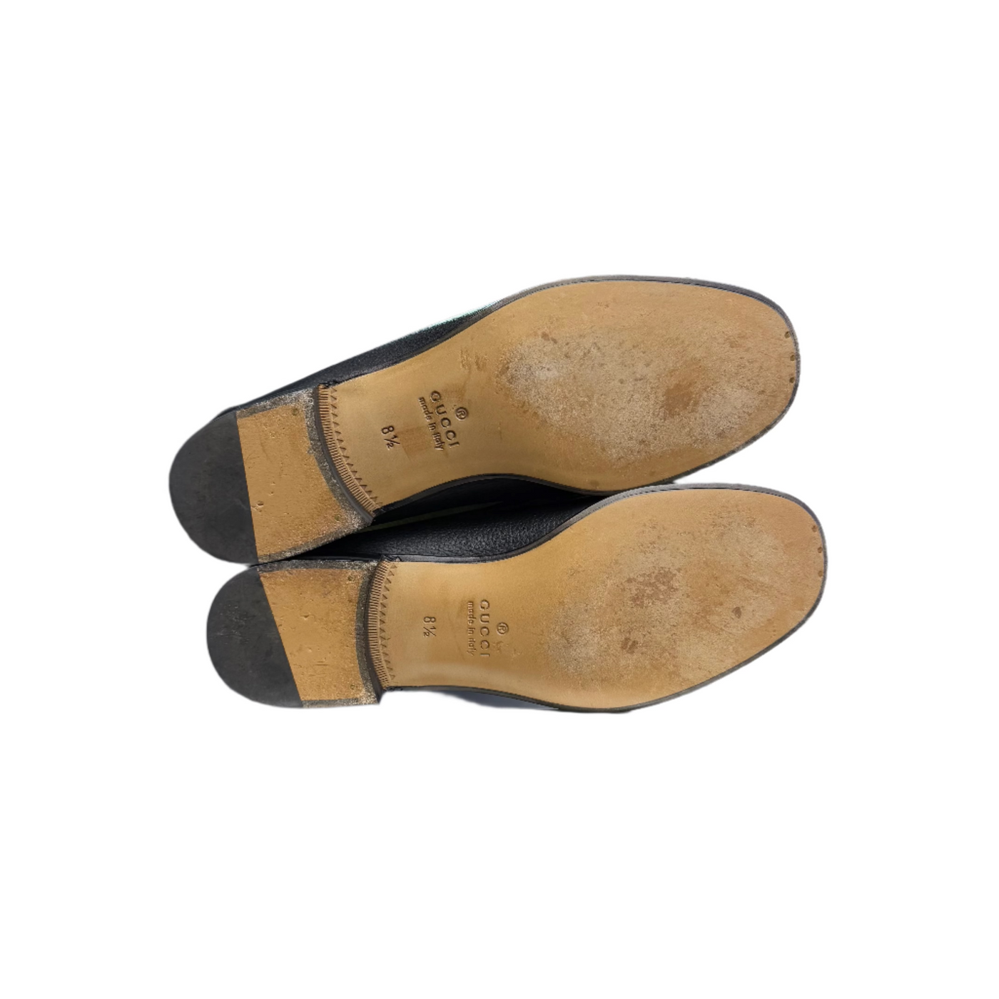 Gucci Leather Web Horsebit Loafers Black