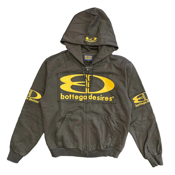 Bottega Desires Tech Zip Up Hoodie Green