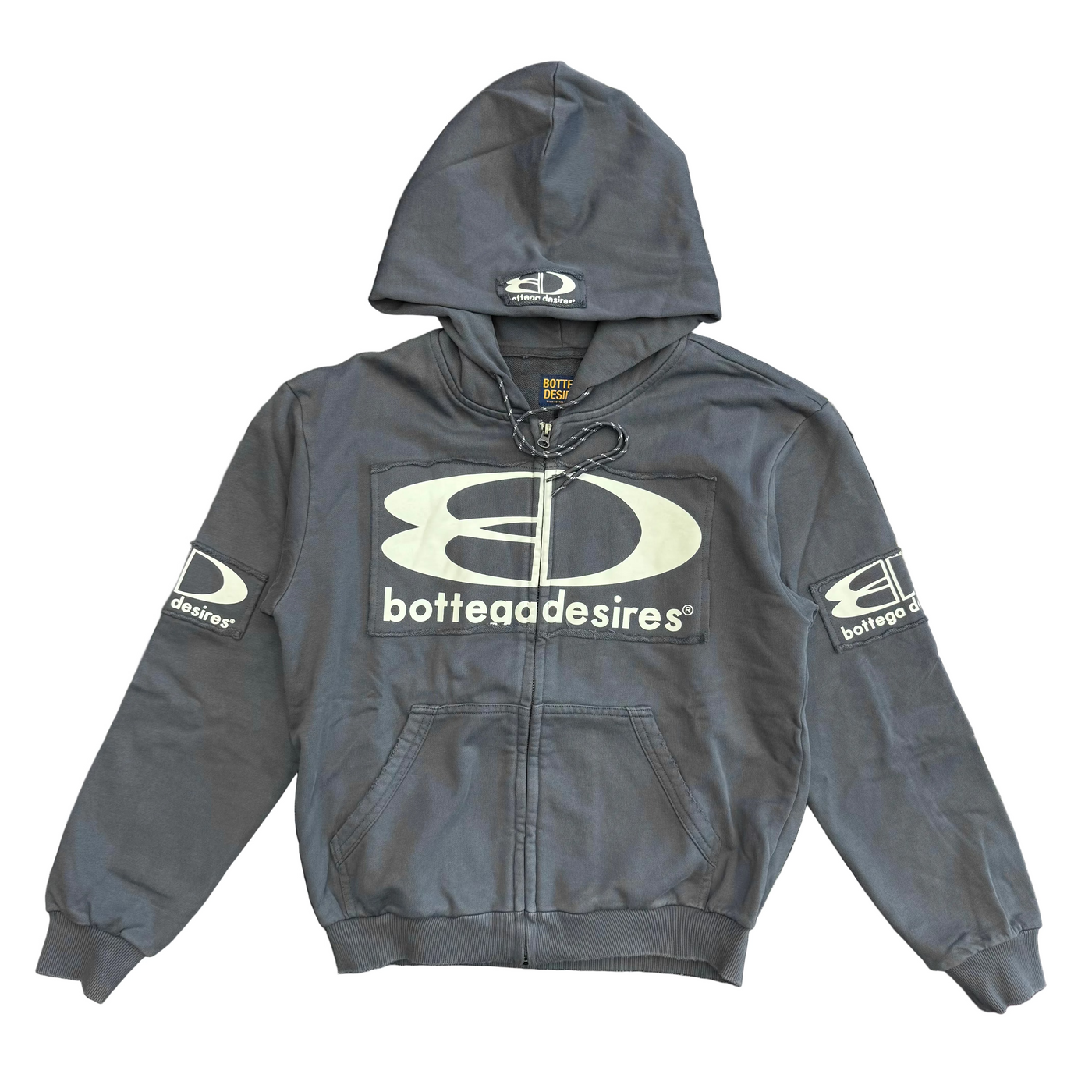 Bottega Desires Tech Zip Up Hoodie Blue