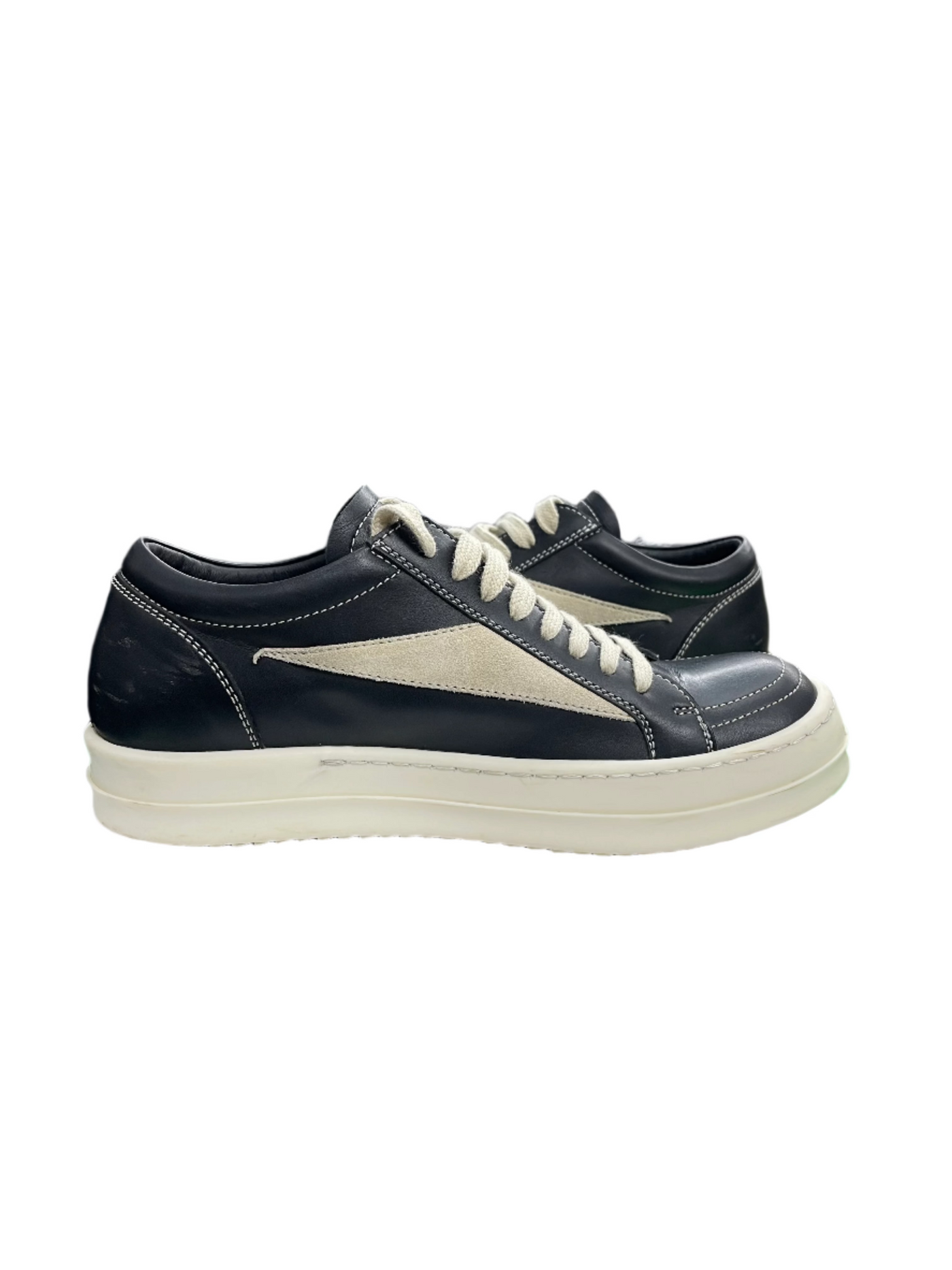 Rick Owens Vintage Leather Sneaker Black Milk