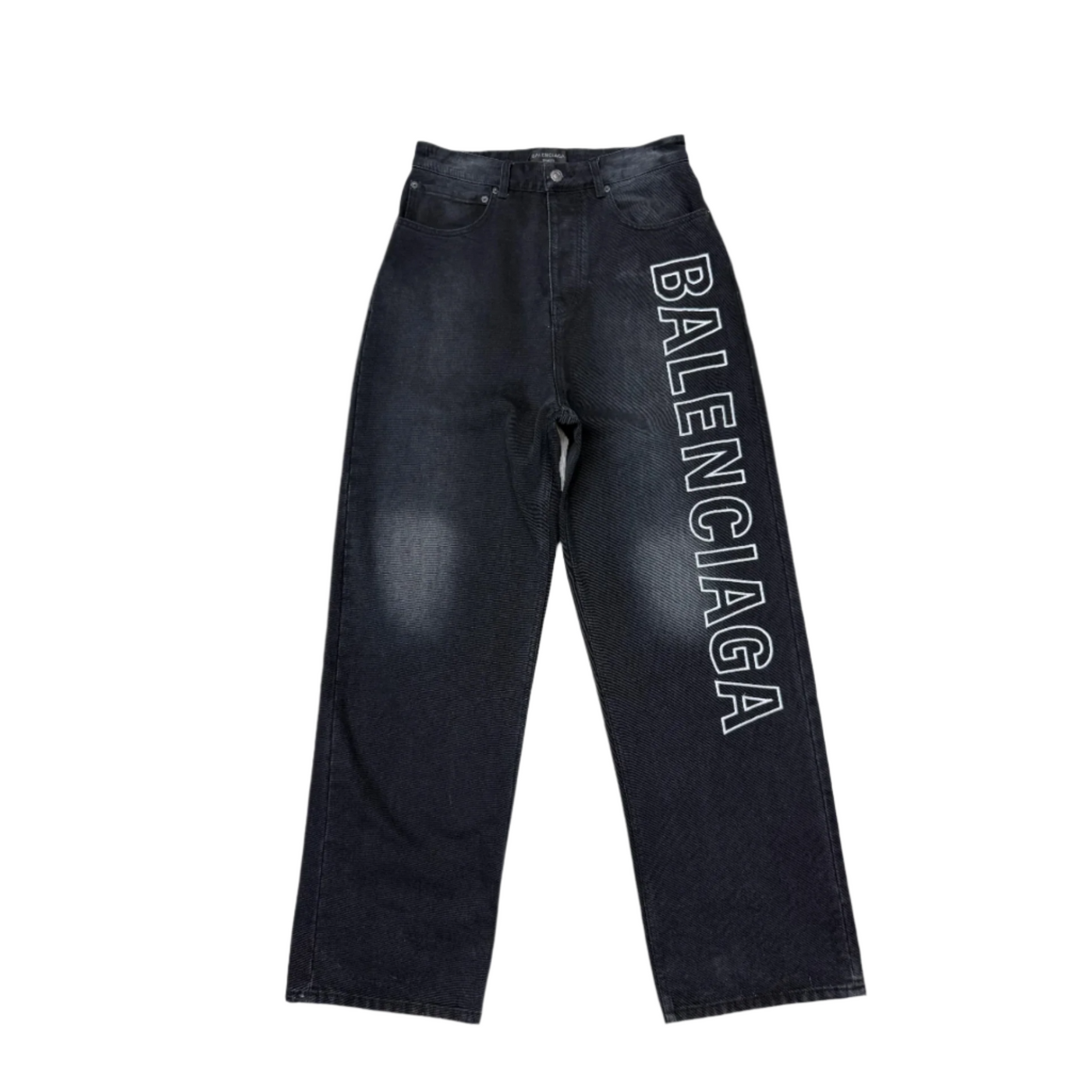 Balenciaga Outline Logo Wide Leg Jeans