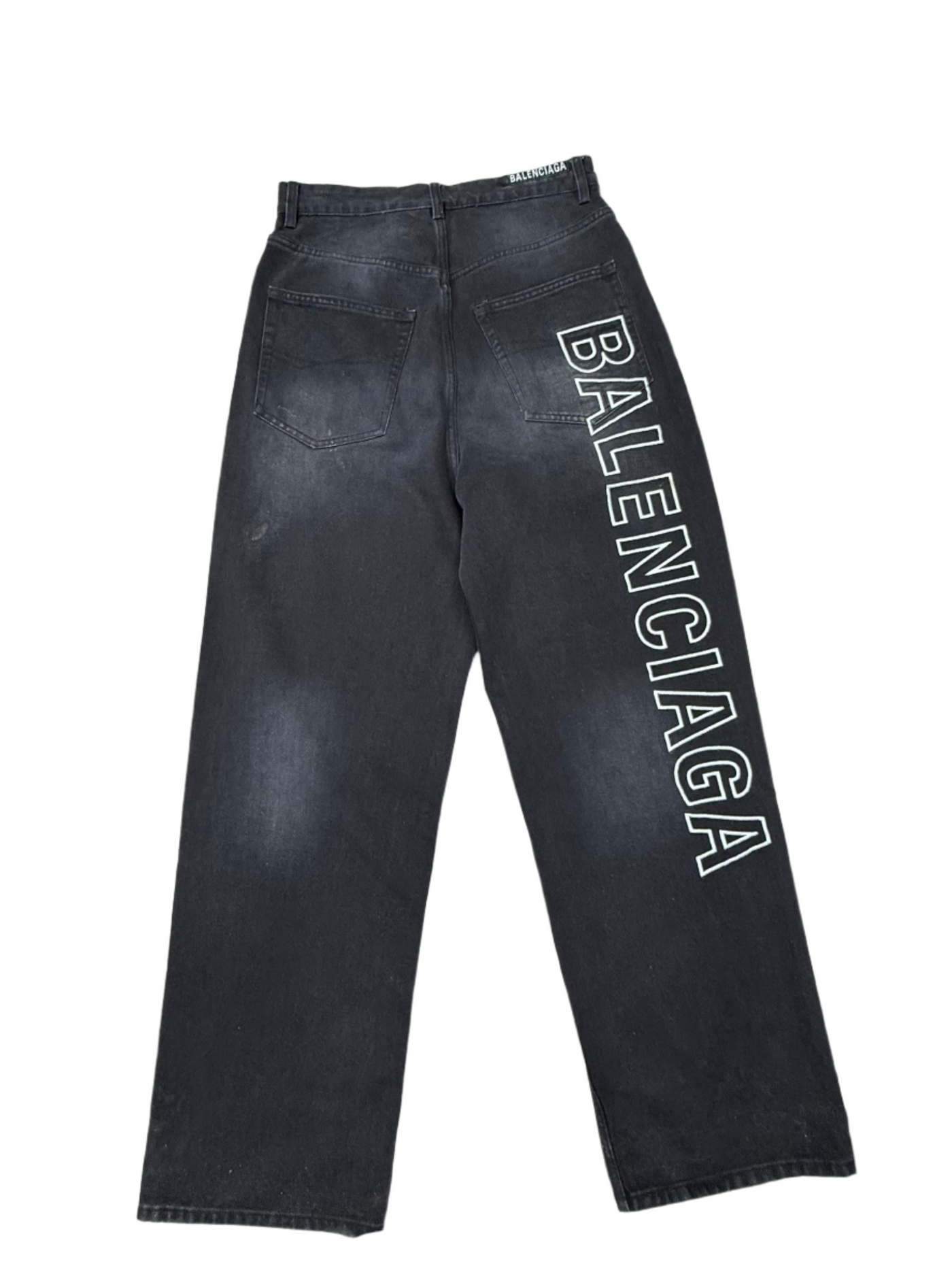 Balenciaga Outline Logo Wide Leg Jeans