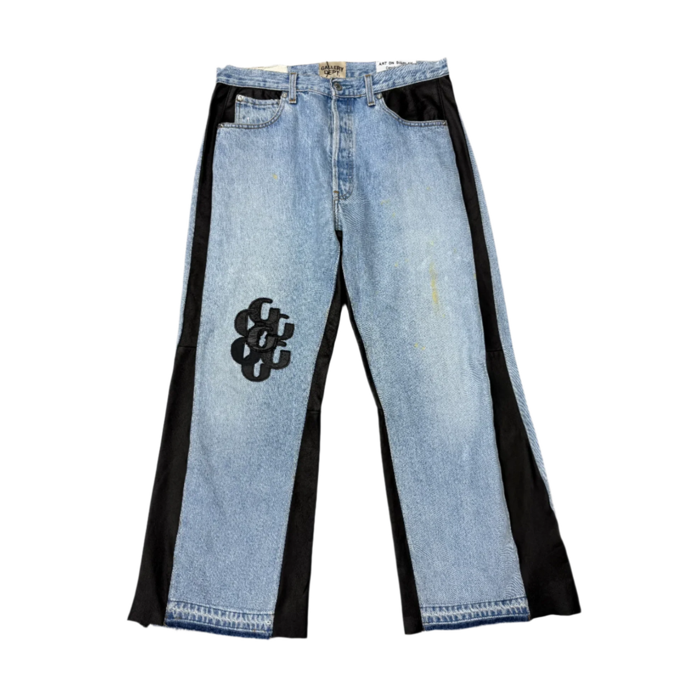 Gallery Dept. G Patch La Flare Leather and Denim Jeans