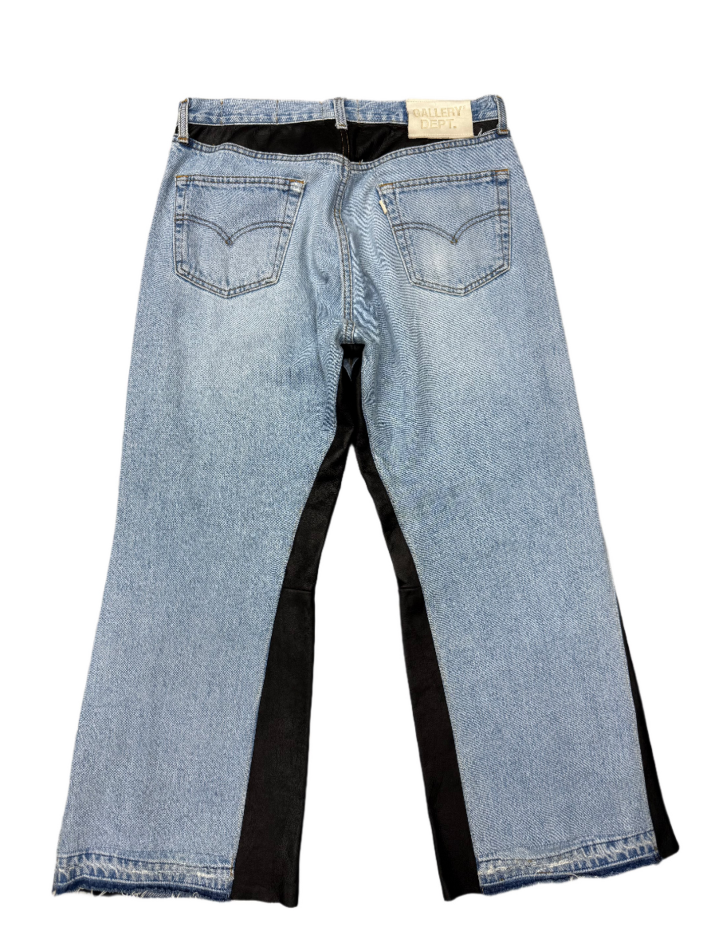 Gallery Dept. G Patch La Flare Leather and Denim Jeans