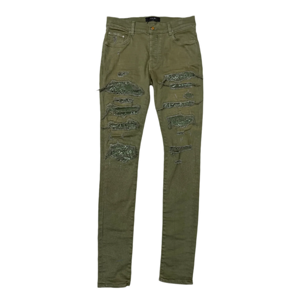 Amiri Green Thrasher Jeans