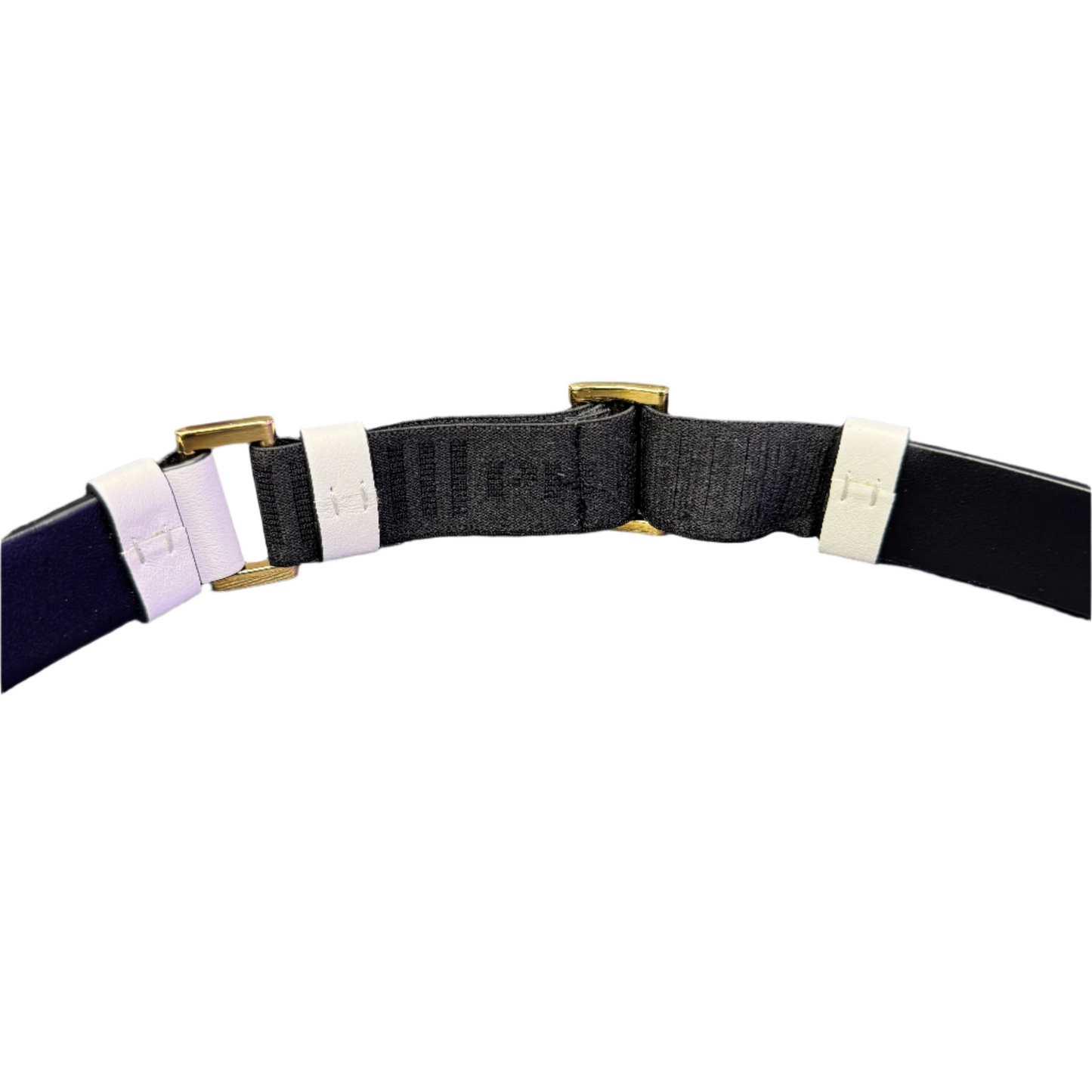 Prada Enameled Metal Triangle Logo Leather Belt White