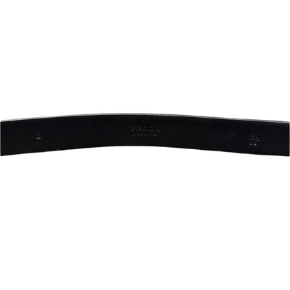 Prada Enameled Metal Triangle Logo Leather Belt White