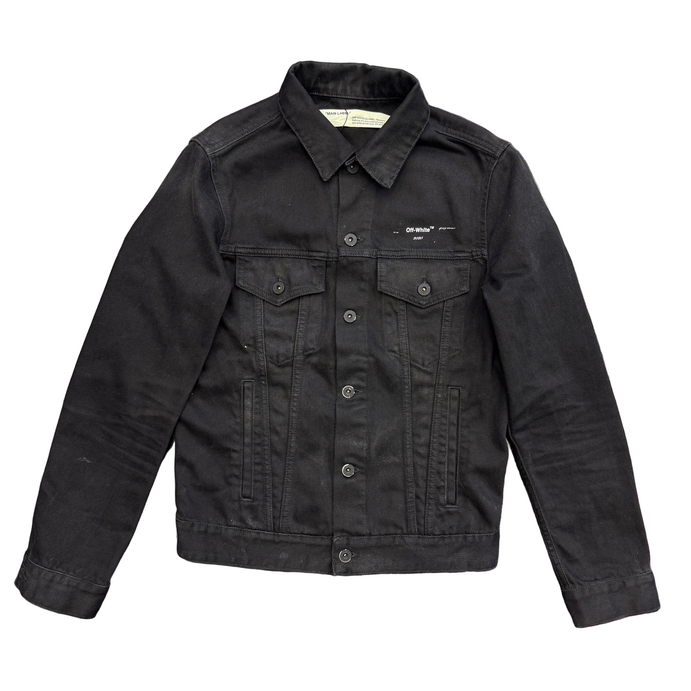 Off-White Diag Tab Slim Denim Jacket Black