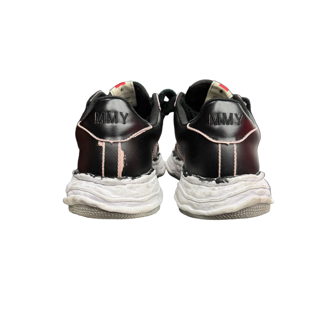 MMY Wayne OG Sole Printed Leather Low Sneaker Black Pink