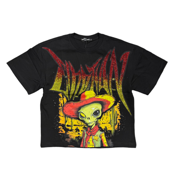 Mixed Emotion Ranger Rhinestone Tee Black