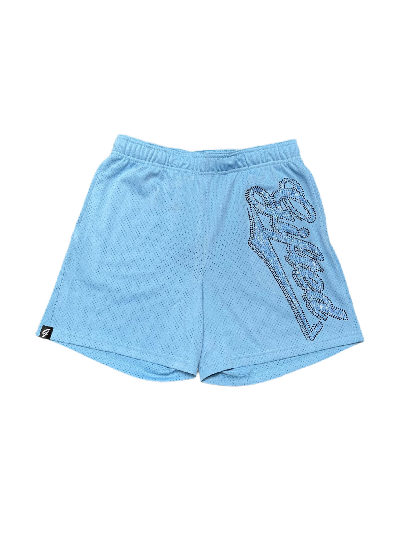 Everyone Is Gifted Rhinestone Shorts Blue