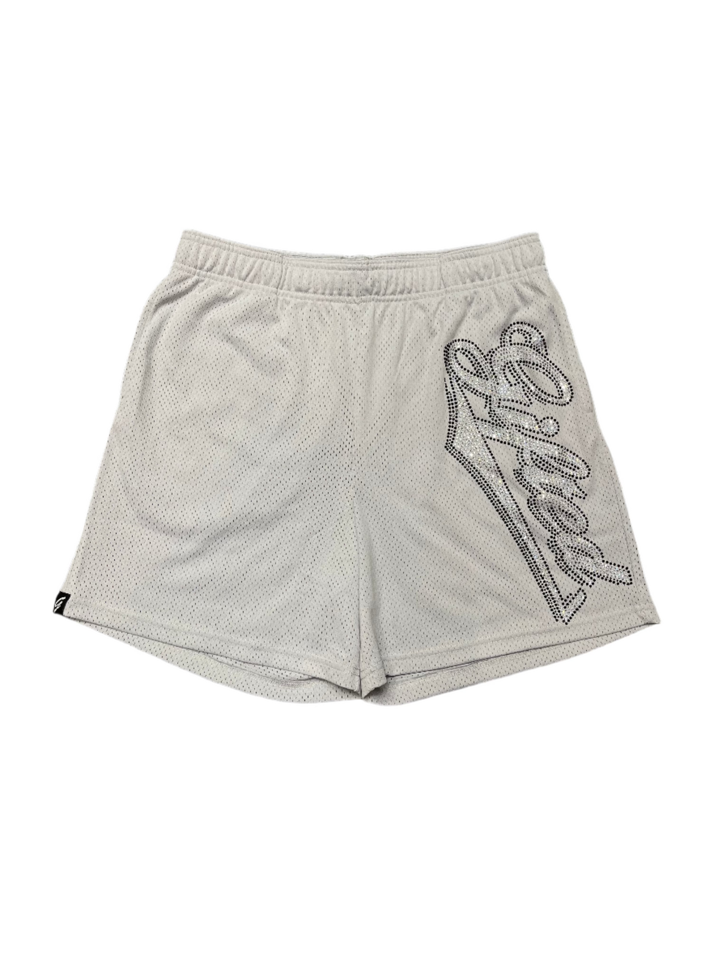 Everyone Is Gifted Rhinestone Shorts Grey