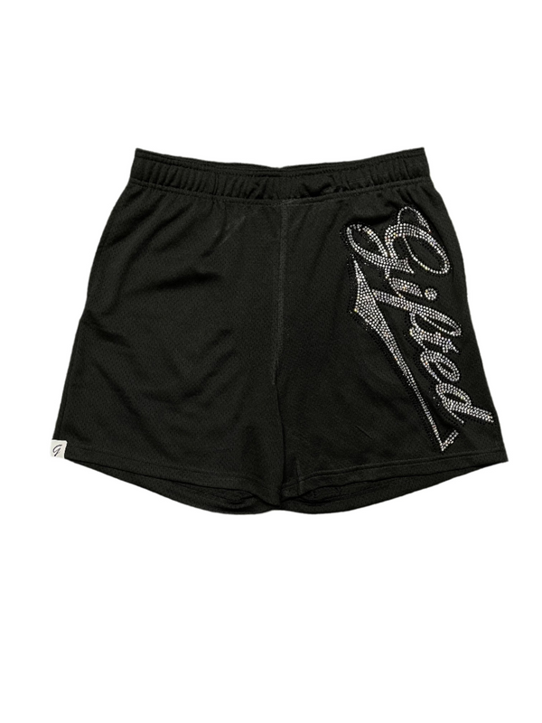 Everyone Is Gifted Rhinestone Shorts Black