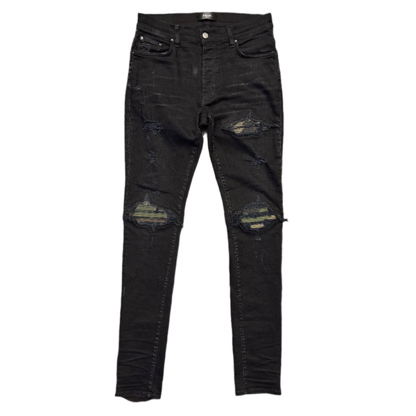 Amiri MX1 Camo Patch Jeans Black