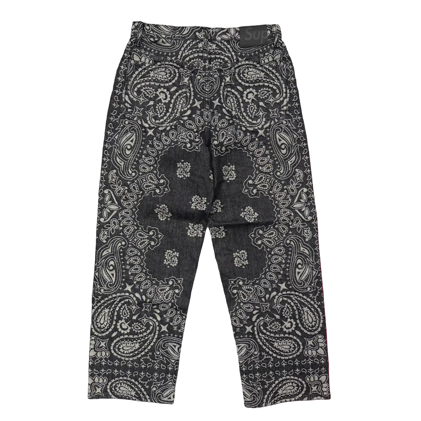 Supreme Bandana Jacquard Baggy Jeans Black