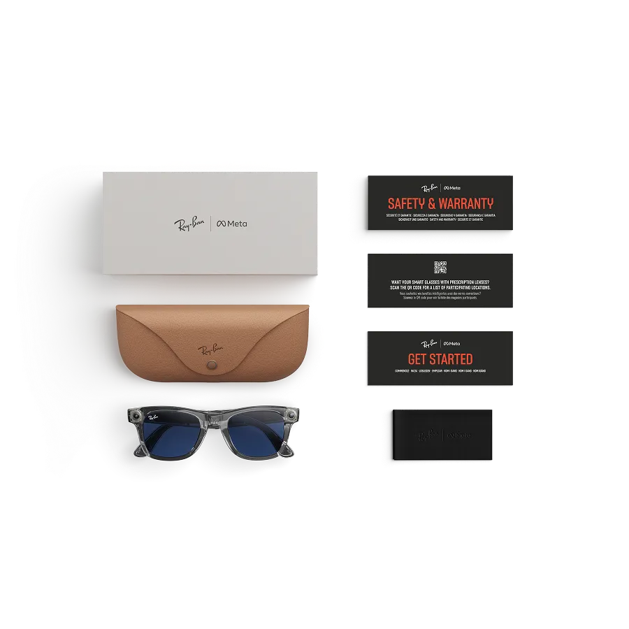 Rayban Meta Wayfarer (Gen 2) Glasses Shiny Transparent Grey