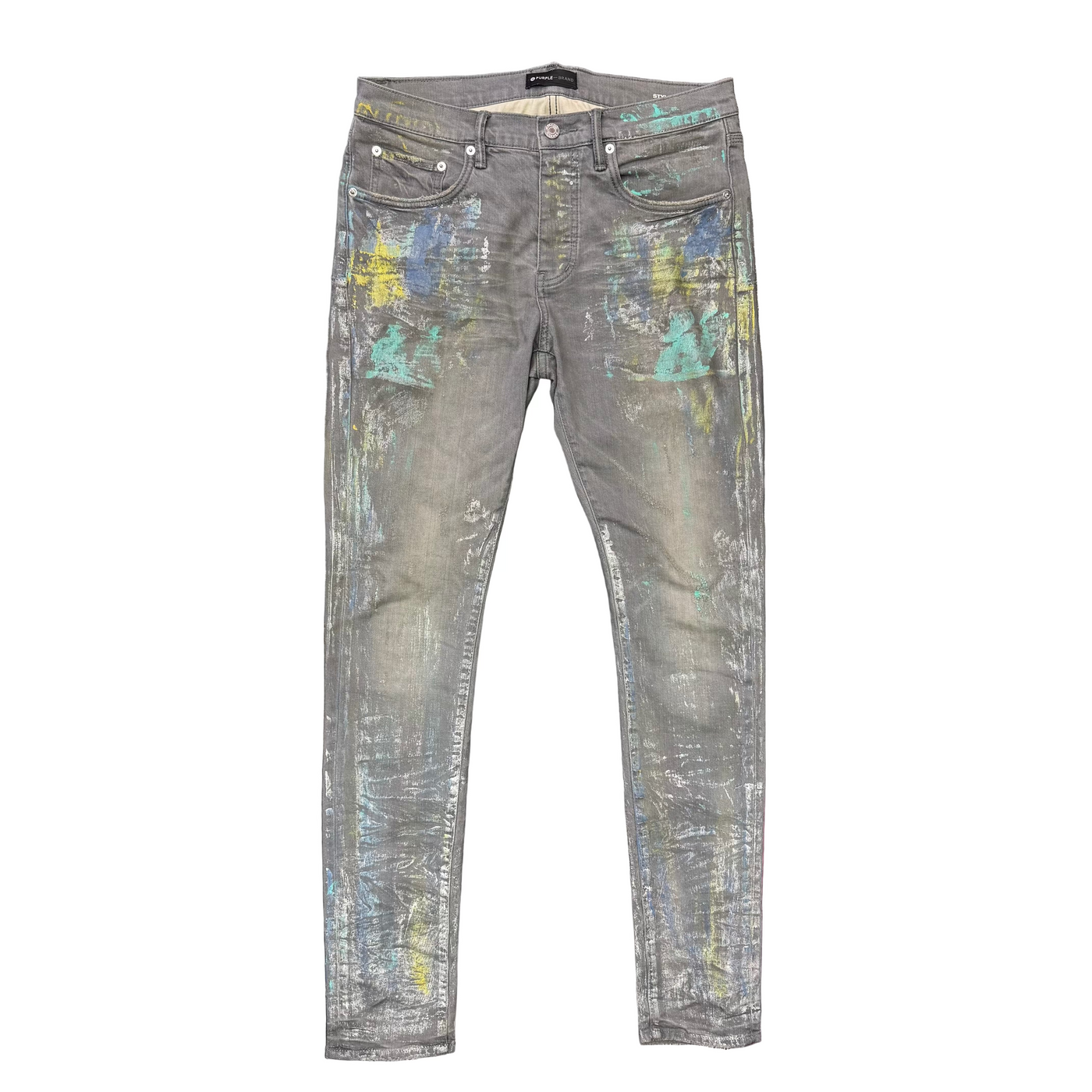 Purple Brand Iridescent Painter Jeans Grey