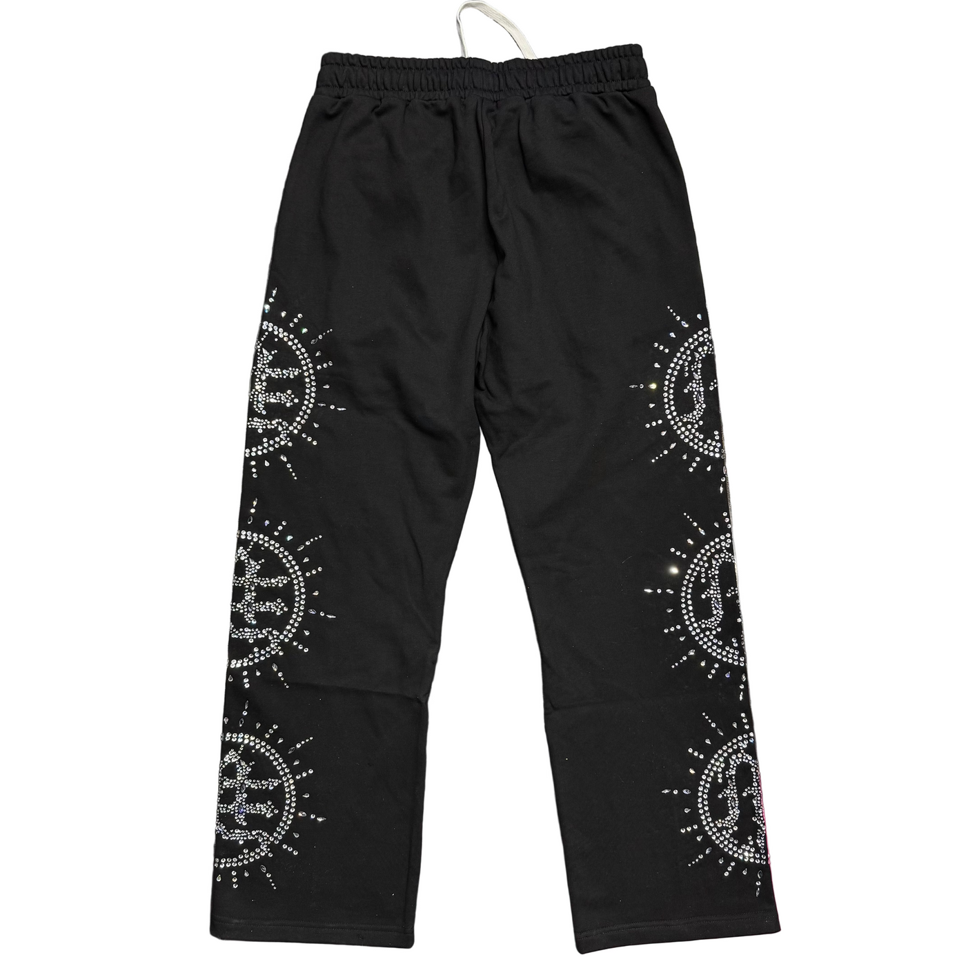 Mixed Emotions Eclipse Rhinestone Sweats Black