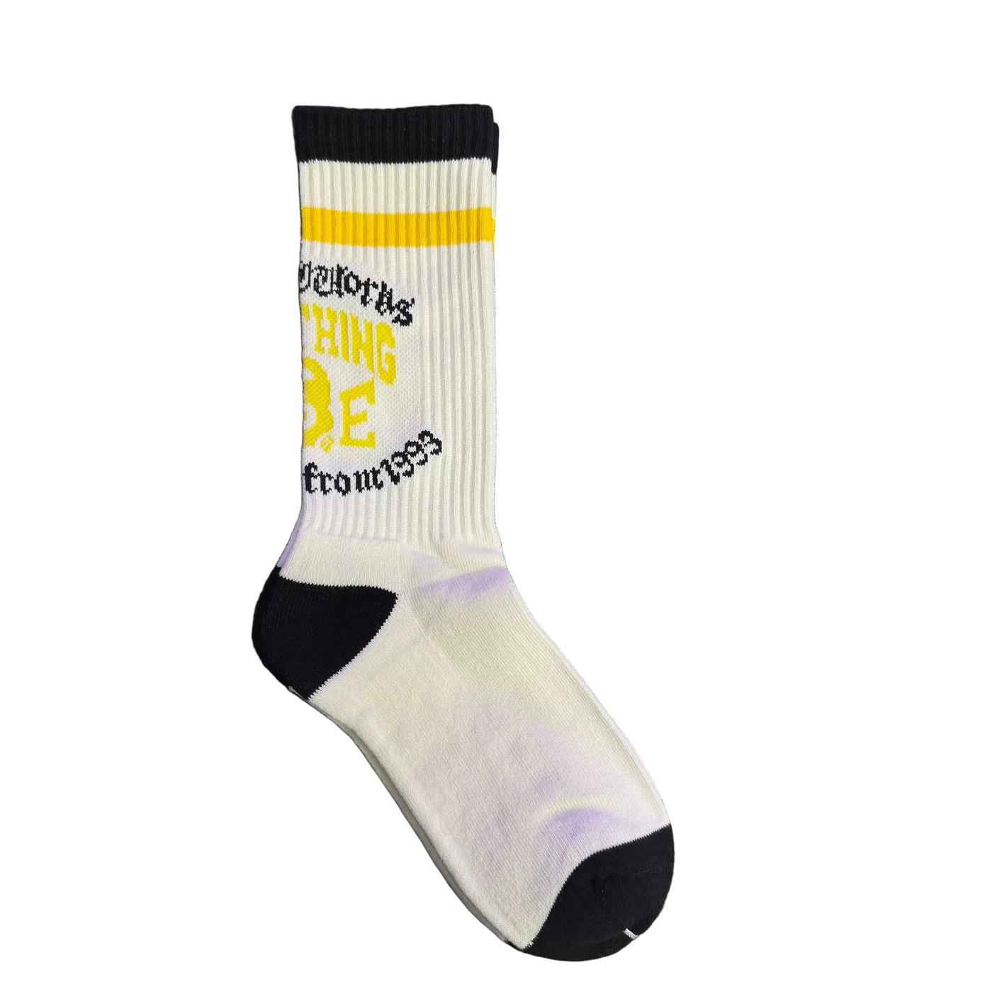 BAPE BWS Logo Socks White Yellow Black