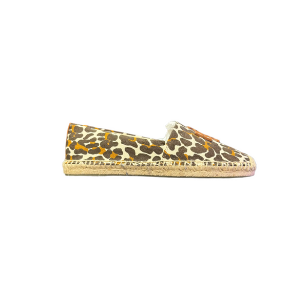 Tory Burch Canvas Espadrille Flats Leopard