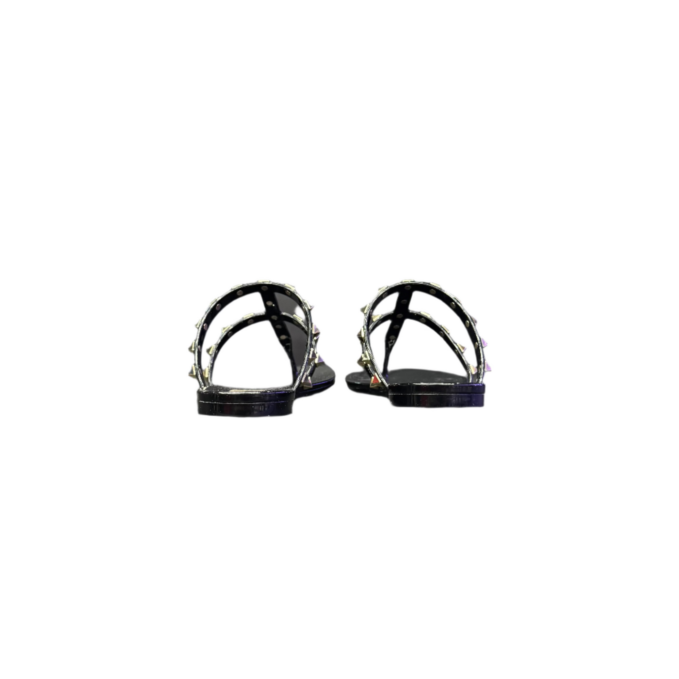 Valentino Garavani Rockstud Thong Slides Black
