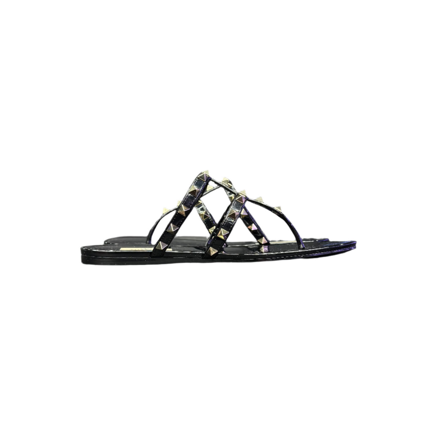 Valentino Garavani Rockstud Thong Slides Black