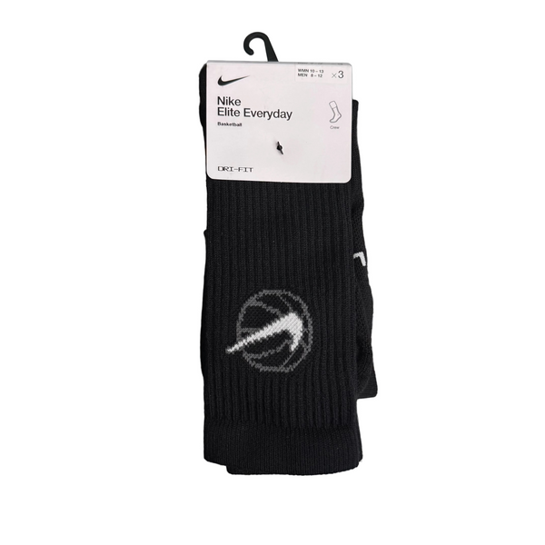 Nike Elite Everyday Crew Basketball Socks Black 3 Pack