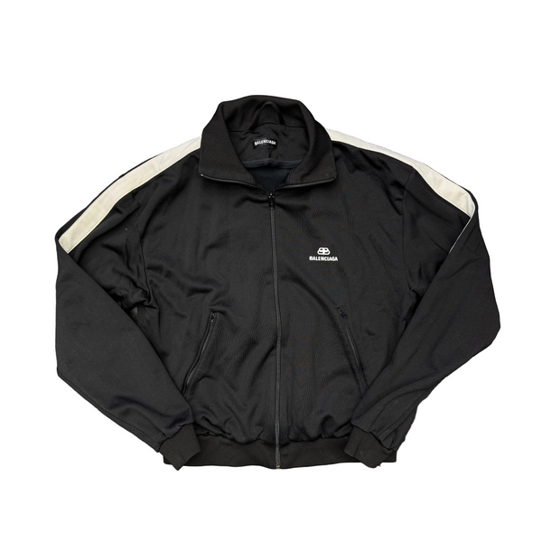 Balenciaga Logo Zip Up Track Jacket Black