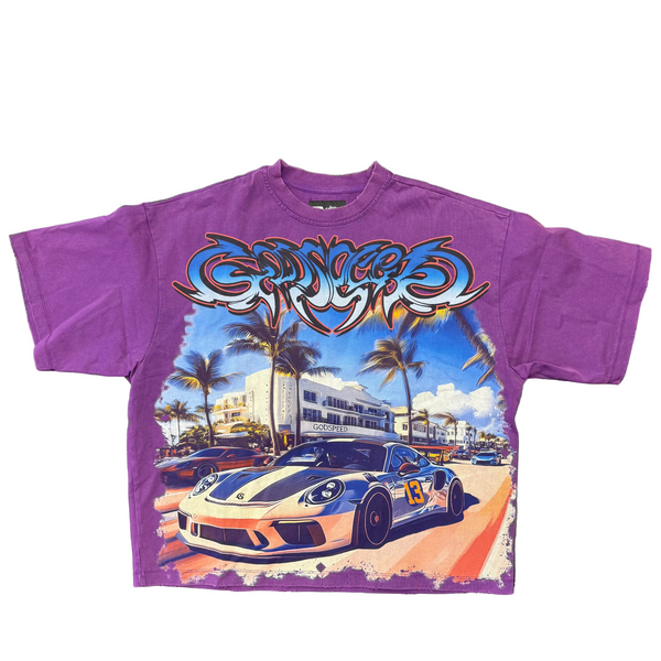 Godspeed Car Meet Miami T-Shirt Purple Wash